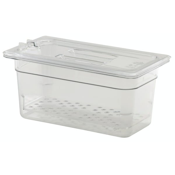 Cambro - Camwear Colander, 7" x 12-3/4" x 5" Deep, Clear Polycarb, Fits 1/3 Food Pans